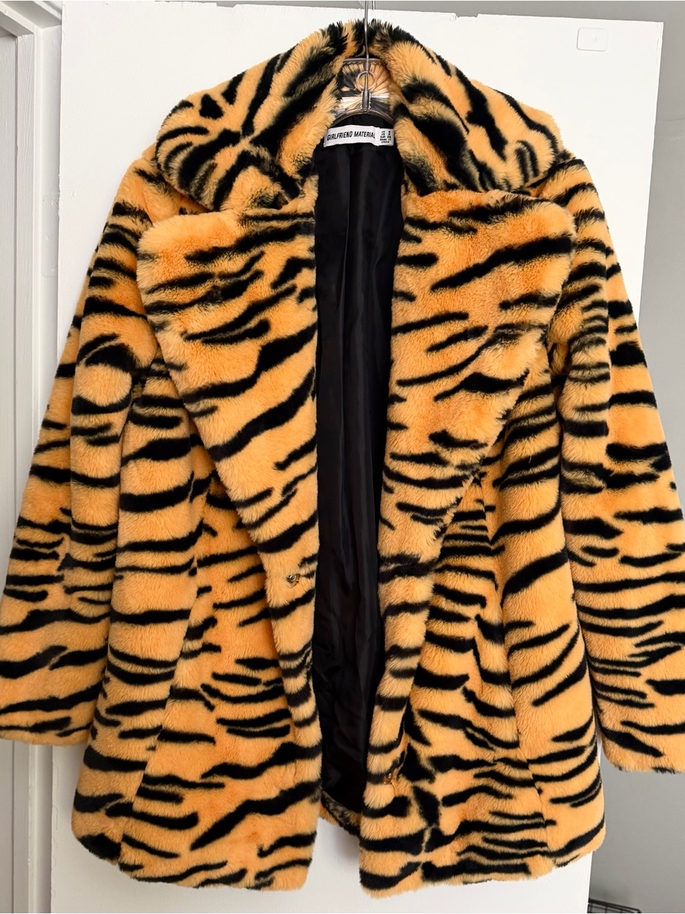 Bold Tiger-Print Faux Fur Coat - Girlfriend Material